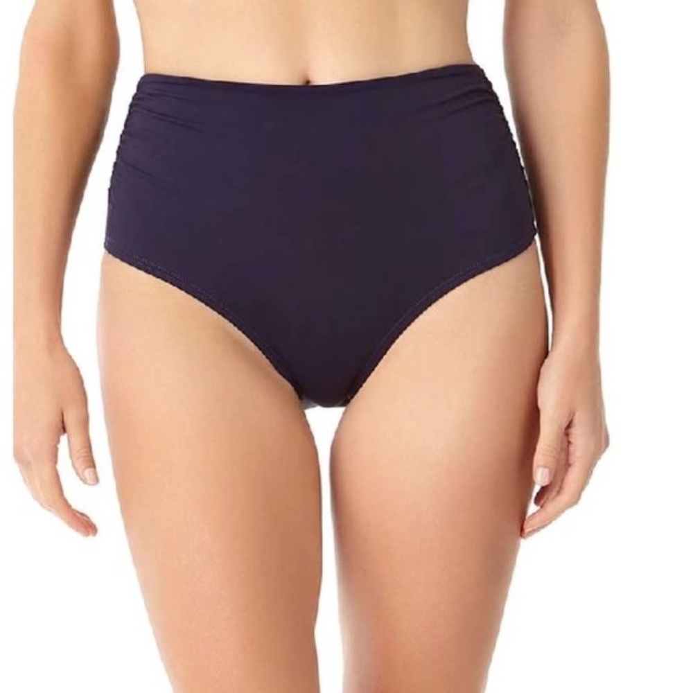 ANNE COLE SHIRRED HIGH RISE BIKINI Bottom